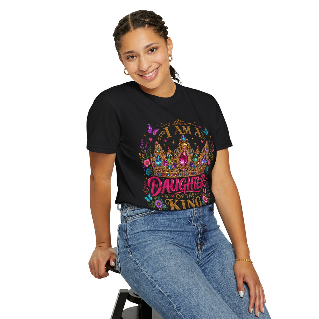 Daughter of the King Christian T-Shirt | Womens Faith Graphic Tee | Comfort Colors Shirt | Christian Gift