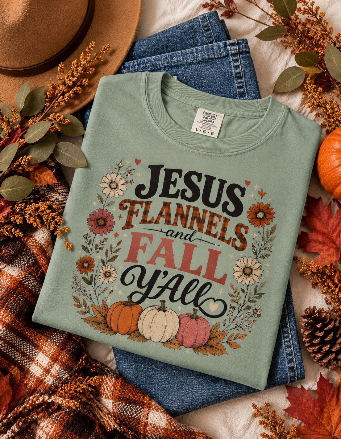 Comfort Colors Jesus Flannels & Fall Ya'll