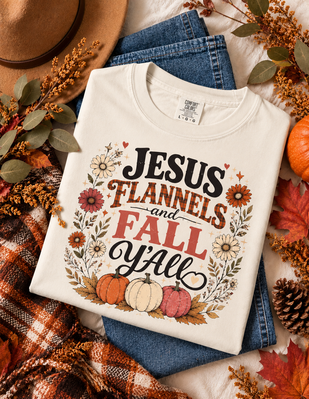 Comfort Colors Jesus Flannels & Fall Ya'll