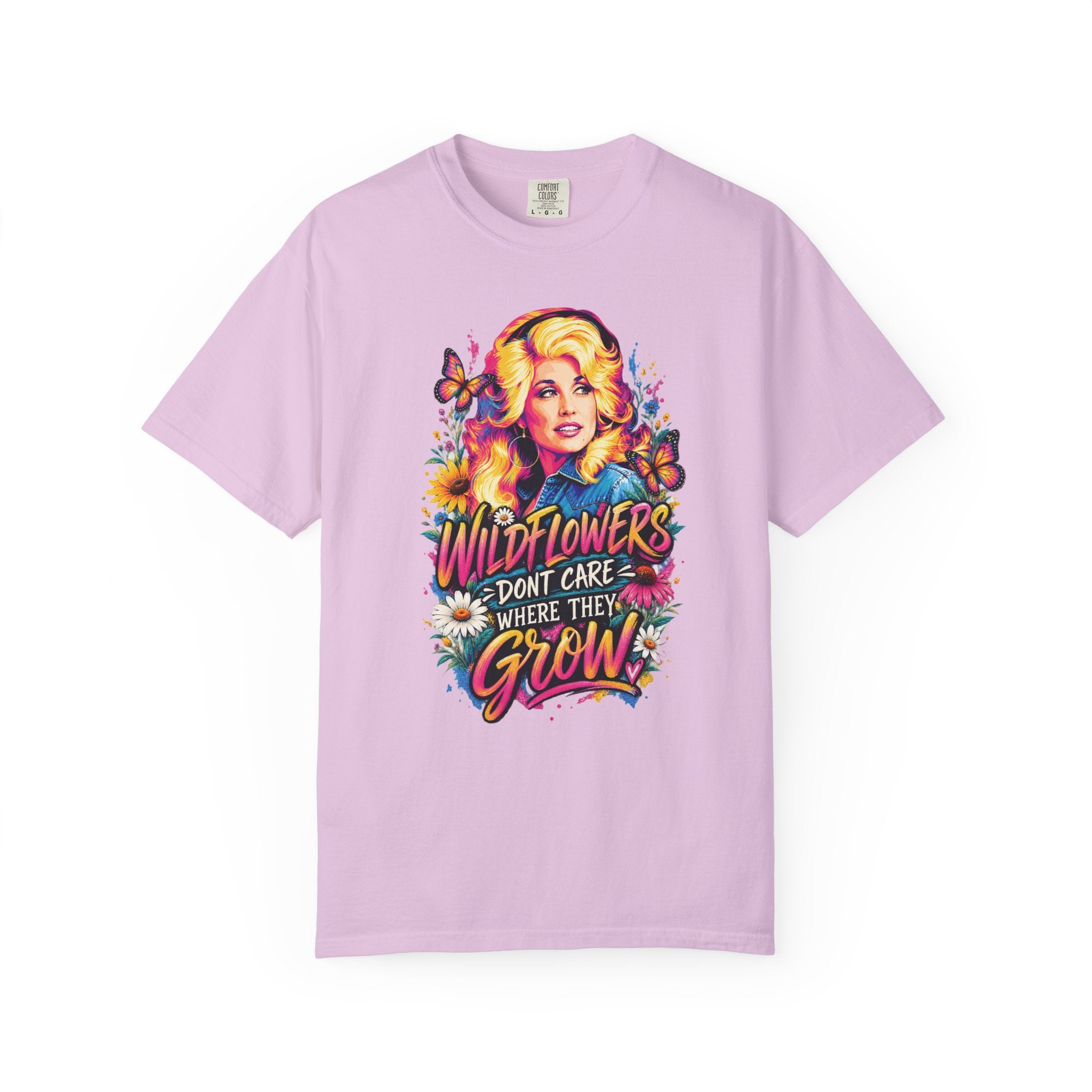 Wildflowers Dont Care Where They Grow Shirt Colorful Wildflower Graphic Tee Boho Western Comfort Colors T-Shirt